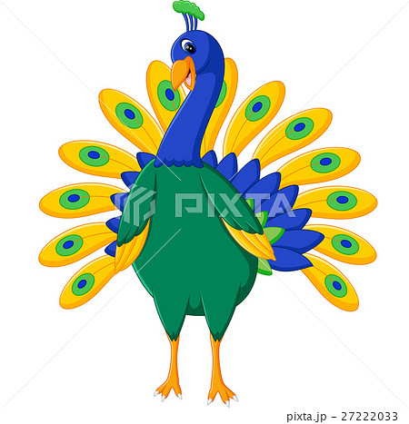 illustration of Cute peacock cartoon - Stock Illustration [27222033] - PIXTA