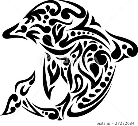 Illustration Of Dolphin Tattoo Artのイラスト素材
