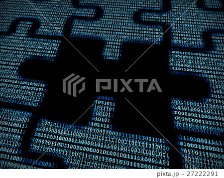 Machine learning, puzzle in digital background のイラスト素材 [27222291] - PIXTA