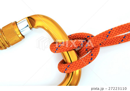 Climbing equipment - carabiner and knot 27223110