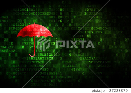 Privacy concept: Umbrella on digital background 27223379