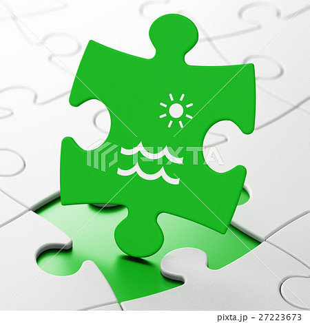 Vacation concept: Beach on puzzle background 27223673