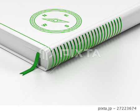 Tourism concept: closed book, Compass on white 27223674