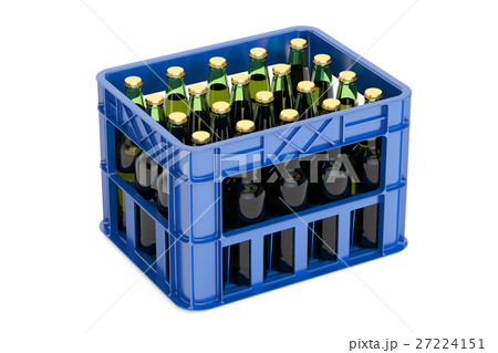 Crate full with beer bottles, 3D rendering Crate full with beer bottles, 3D rendering 27224151