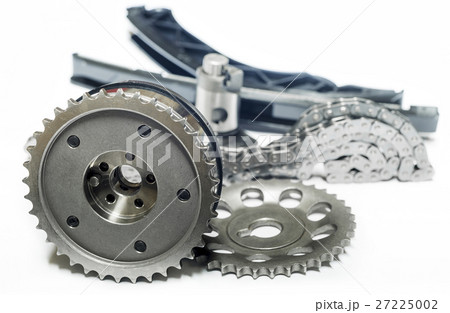 timing mechanism of the car on a white background timing mechanism of the car on a white background 27225002