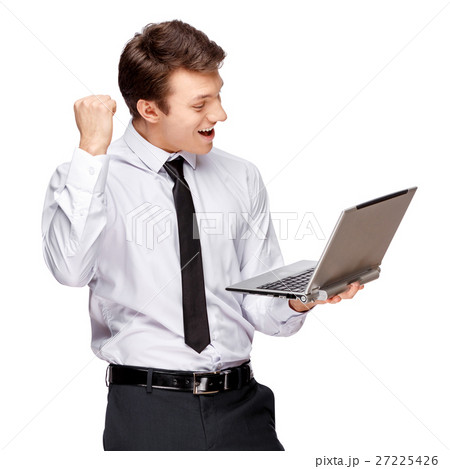 Handsome stylish businessman on white background 27225426