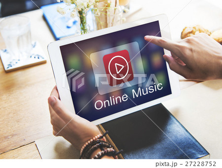 Digital Music Streaming Multimedia Entertainment Online Concept Digital Music Streaming Multimedia Entertainment Online Concept 27228752