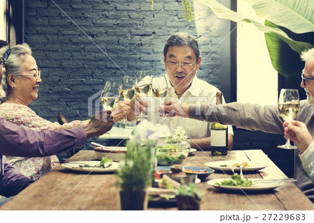 Group of Senior Retirement Meet up Happiness Concept 27229683