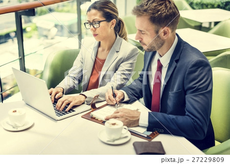 Business People Discussion Laptop Technology Togetherness Concep 27229809