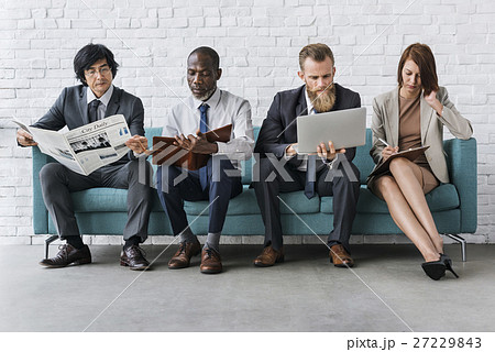 Business People Sitting Sofa Couch Unity Concept 27229843
