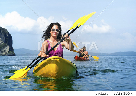 Kayaking Tropical Vacation Trip Tourist Boat Concept 27231657