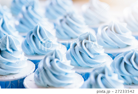 Cute light blue cup cake, Unhealthy food 27233542