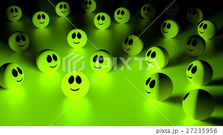 Stand out from the crowd happy glowing green ball Stand out from the crowd happy glowing green ball 27235956