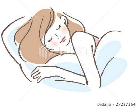 寝る 女性のイラスト素材