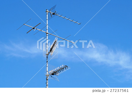 the tv antenna is installed up on the top roof of the tv antenna is installed up on the top roof of 27237561