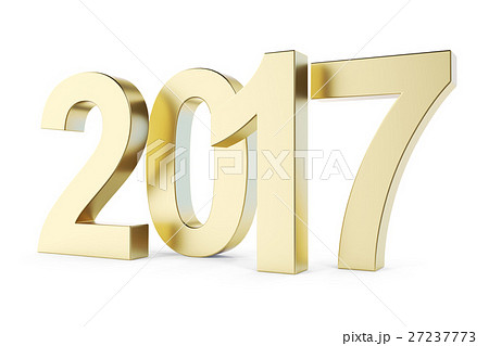 New 2017 year golden isolated on white background 27237773