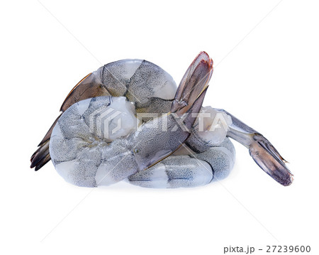 Raw prawns isolated on white background Raw prawns isolated on white background 27239600