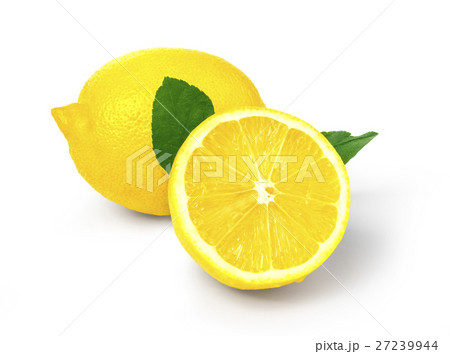 Fresh lemons on White ground 27239944