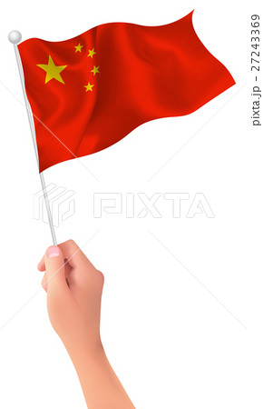 中国 国旗 手 アイコンのイラスト素材