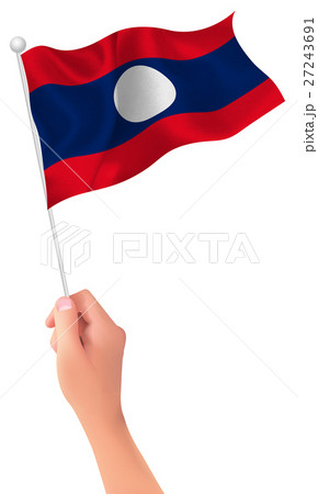 ラオス　 国旗　手　アイコン 27243691