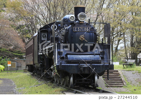 春の小金井公園 Sl展示場 の写真素材