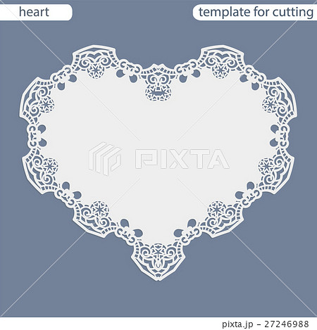Greeting card heart, paper doily under the cake 27246988