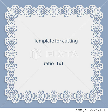 Greeting card with border, paper doily Greeting card with border, paper doily 27247104