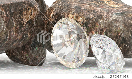 Brilliant diamonds and rocky boulders 3d Brilliant diamonds and rocky boulders 3d 27247448