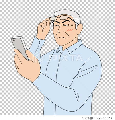 スマートフォンを見る_白髪_年配男性 27248265
