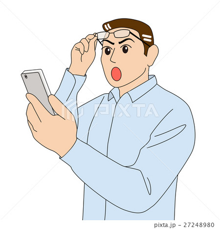 スマートフォンを見る_茶髪_若い男性 27248980