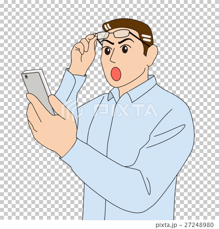 スマートフォンを見る_茶髪_若い男性 27248980