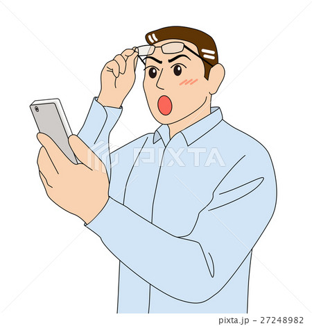 スマートフォンを見る_茶髪_若い男性 27248982