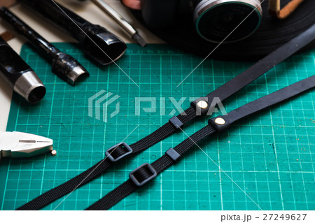 Working space with leather for camera strap 27249627