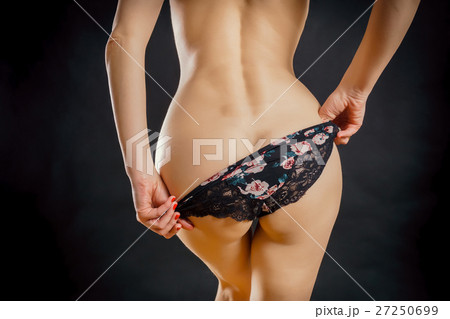 Woman Takes Off from the Buttocks Underwear Stock Image - Image of