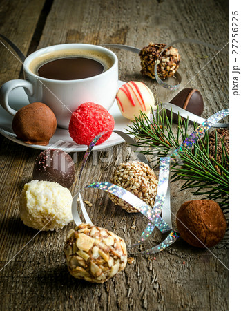 Luxury chocolate candies and cup of coffee 27256226