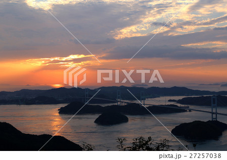 来島海峡大橋　サンセット 27257038