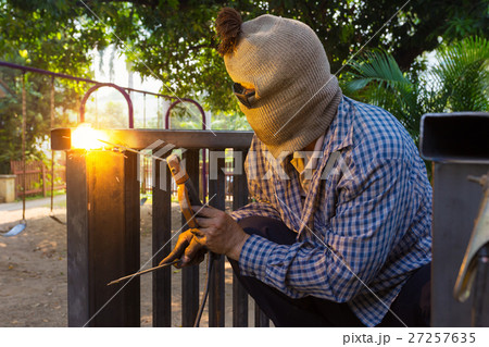 Man welding steel construction Man welding steel construction 27257635