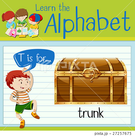 Flashcard letter T is for trunk 27257675