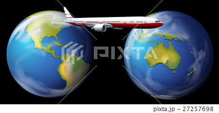 Airplane flying around the world Airplane flying around the world 27257698