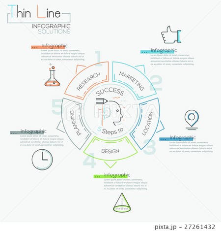 Thin line minimal arrow business cycle template. Thin line minimal arrow business cycle template. 27261432
