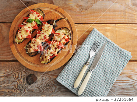 baked eggplant with cheese and tomato baked eggplant with cheese and tomato 27261664