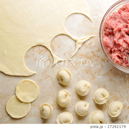 preparation of meat dumplings - minced meat 27262179