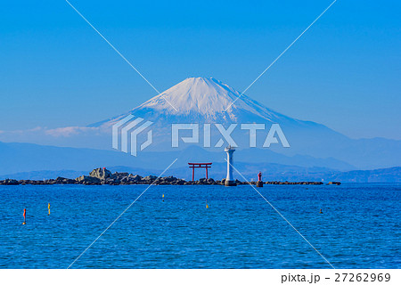 名島（菜島）の鳥居と富士山 27262969
