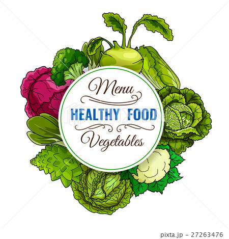 Healthy vegetable food cabbages poster 27263476