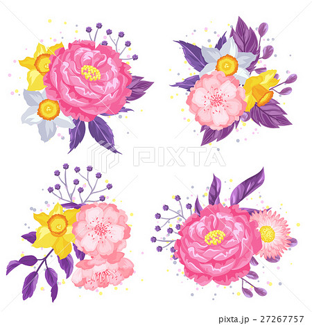 Decorative elements with delicate flowers. Object Decorative elements with delicate flowers. Object 27267757