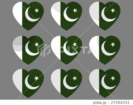 Hearts with the Pakistan flag. Vector Hearts with the Pakistan flag. Vector 27268352