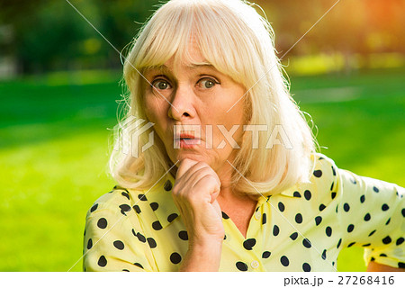 Portrait of surprised senior woman. Portrait of surprised senior woman. 27268416