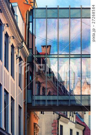 The facades of the old town houses 27268584