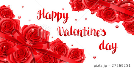 Happy Valentine day banner with red realistic Happy Valentine day banner with red realistic 27269251