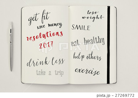 list of resolutions for 2017 in a notebook 27269772